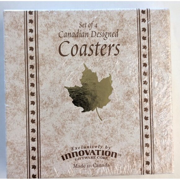 New Sealed Set Of 4 Cat Coasters By Valerie Pfeiffer Cork Lined 4*4" Box Canada - Picture 3 of 4